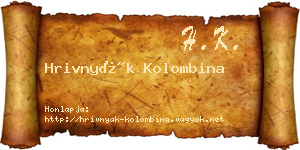 Hrivnyák Kolombina névjegykártya